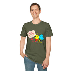 Valentine Bee T-Shirt — "Be My Valentine?" Cute Bee Hearts Tee