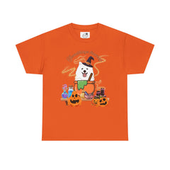 Halloween Witchy Samoyed — Cute Spooky Pumpkin Cauldron Tee