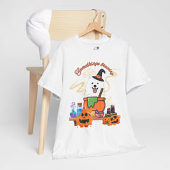Halloween Witchy Samoyed — Cute Spooky Pumpkin Cauldron Tee