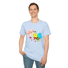 Valentine Bee T-Shirt — "Be My Valentine?" Cute Bee Hearts Tee