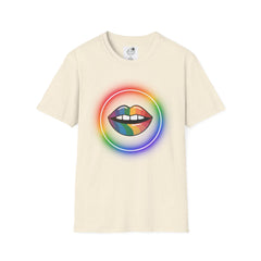 Rainbow Lips T-Shirt — Pride LGBT Neon Circle Graphic Tee