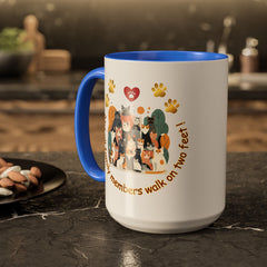 Cat Lover Mug – "Not all family members walk on two feet" Colorful 11oz/15oz Ceramic Mug