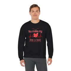 "You Make My Heart Skip a Beat" Crewneck Valentine Sweatshirt