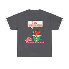 I'm Really Fine Tee — Cute Elf in a coffee cup Graphic T-Shirt
