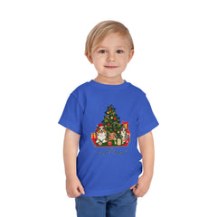 Toddler Tee — Cute Christmas Family Pets Under Festive Tree Holiday Shirt