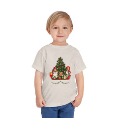 Toddler Tee — Cute Christmas Family Pets Under Festive Tree Holiday Shirt