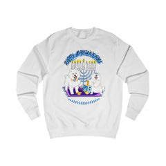 Hanukkah Samoyed Sweatshirt — "Happy Hanukkah" Menorah & Dreidel Holiday Pullover