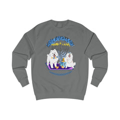 Hanukkah Samoyed Sweatshirt — "Happy Hanukkah" Menorah & Dreidel Holiday Pullover