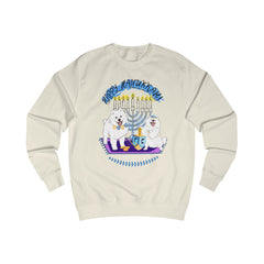 Hanukkah Samoyed Sweatshirt — "Happy Hanukkah" Menorah & Dreidel Holiday Pullover
