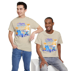 "Happy Hanukkah" Knome with Menorah & Dreidel Holiday Tee