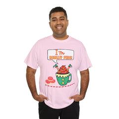 I'm Really Fine Tee — Cute Elf in a coffee cup Graphic T-Shirt