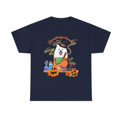 Halloween Witchy Samoyed — Cute Spooky Pumpkin Cauldron Tee