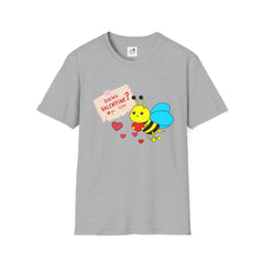Valentine Bee T-Shirt — "Be My Valentine?" Cute Bee Hearts Tee