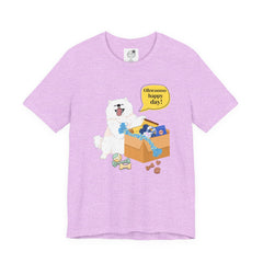 "Ohwoooo happy day!"  Happy Dog with treat delivery T‑Shirt — Pet Gift