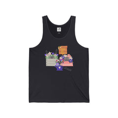 Watch for Cats! Floral Crates & Watering Can Tank Top — Garden Bouquet Summer Tank