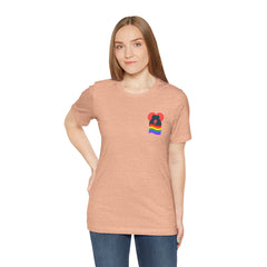 Pride Heart Pocket Tee — Rainbow LGBTQ+ Short Sleeve T-Shirt