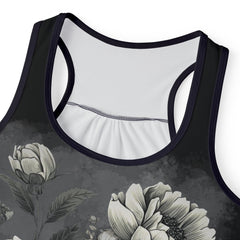 Skull & Poppy Women's Tank Top — Gothic Floral All-Over Print