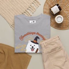 Halloween Witchy Samoyed — Cute Spooky Pumpkin Cauldron Tee