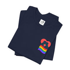 Pride Heart Pocket Tee — Rainbow LGBTQ+ Short Sleeve T-Shirt