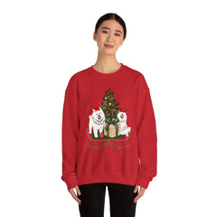 Christmas Samoyed Dogs Sweatshirt - Festive Tree & Gifts Holiday Crewneck