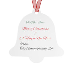 Winter holiday scent Metal Ornaments with Personal message on back