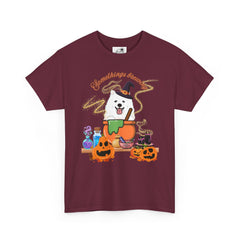 Halloween Witchy Samoyed — Cute Spooky Pumpkin Cauldron Tee