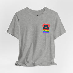 Pride Heart Pocket Tee — Rainbow LGBTQ+ Short Sleeve T-Shirt