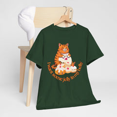 "I Want Some Jelly In My Belly"T-Shirt — Cute Cat Donut Design