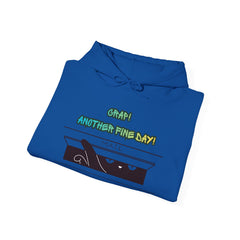 "Another Fine Day?" Cat Peeking Graphic Pullover Hoodie