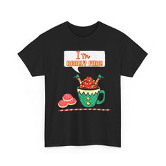 I'm Really Fine Tee — Cute Elf in a coffee cup Graphic T-Shirt