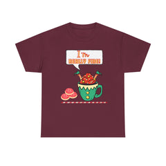 I'm Really Fine Tee — Cute Elf in a coffee cup Graphic T-Shirt