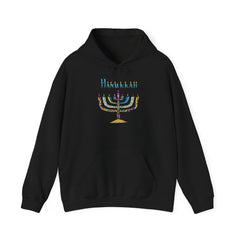 Hanukkah Menorah Hoodie — Festive Glitter Menorah Sweatshirt