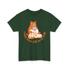 "I Want Some Jelly In My Belly"T-Shirt — Cute Cat Donut Design