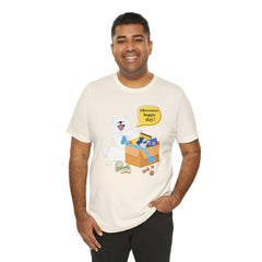 "Ohwoooo happy day!"  Happy Dog with treat delivery T‑Shirt — Pet Gift