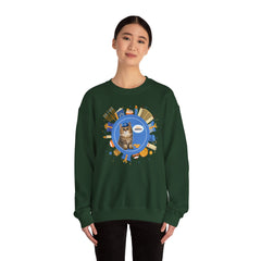 Happy Hanukkah Cat Sweatshirt – Cute Kitty 'Meow!' Graphic Crewneck