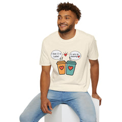 "I love U a Latte" Cute Coffee Pun Tee Couple T-Shirt