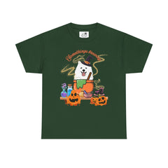 Halloween Witchy Samoyed — Cute Spooky Pumpkin Cauldron Tee