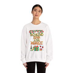 Sweatshirt - "Ho Ho Ho Pour The Merlot" Christmas Wine Crewneck