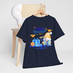 "Happy Hanukkah" Knome with Menorah & Dreidel Holiday Tee