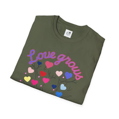 Love Grows Heart Tree T-Shirt — Colorful Heart Family Tee