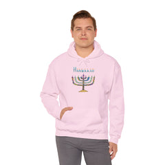 Hanukkah Menorah Hoodie — Festive Glitter Menorah Sweatshirt