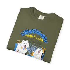 Hanukkah Dog T-Shirt — Cute Menorah & Dreidel Holiday Tee