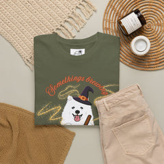 Halloween Witchy Samoyed — Cute Spooky Pumpkin Cauldron Tee