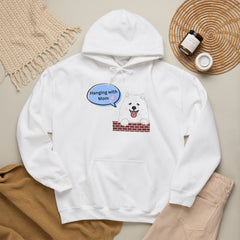 "Hanging with Mom" Cute Dog Graphic Pullover Hoodie