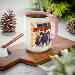 Nurses Are Superheroes Coffee Mug M/F — Colorful 11oz/15oz Gift