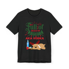 Full of Holiday Spirit AKA Vodka T-Shirt — Funny Christmas Reindeer Tee
