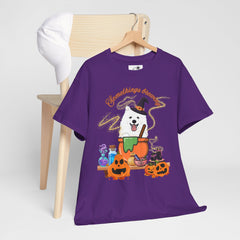 Halloween Witchy Samoyed — Cute Spooky Pumpkin Cauldron Tee