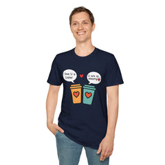 "I love U a Latte" Cute Coffee Pun Tee Couple T-Shirt
