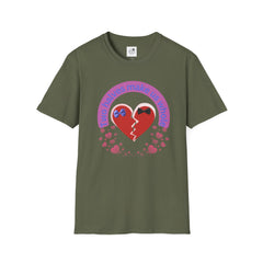 Two Halves Make Us Whole Broken Heart T-Shirt — Cute Split-Heart Couple Tee