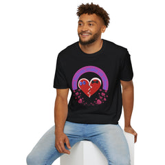 Two Halves Make Us Whole Broken Heart T-Shirt — Cute Split-Heart Couple Tee